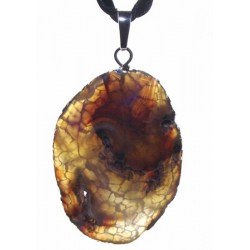 Colourful Agate Crystal Sliced Electroplated Pendant Design 09